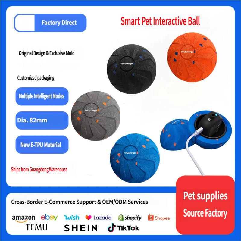 Popular Interactive Dog Toy Ball with Random Movement Bouncing & Rotating Functions Rechargeable Made of TPU Material