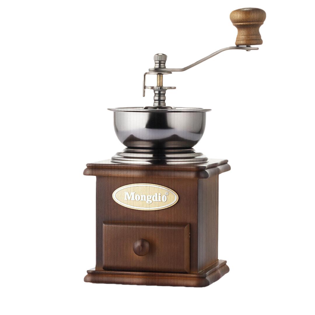 

Mongdio Hand-Crank Coffee Grinder, Small Home-Use Coffee Bean Grinder, Manual Coffee Mill коричневий