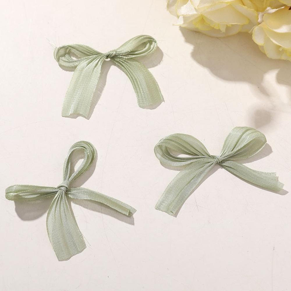 10Pcs Fashion Net Yarn Butterfly Knot Hair Clip Bow Knot DIY Bowknot Decor Materials Pearlescent Satin Ribbon Girls