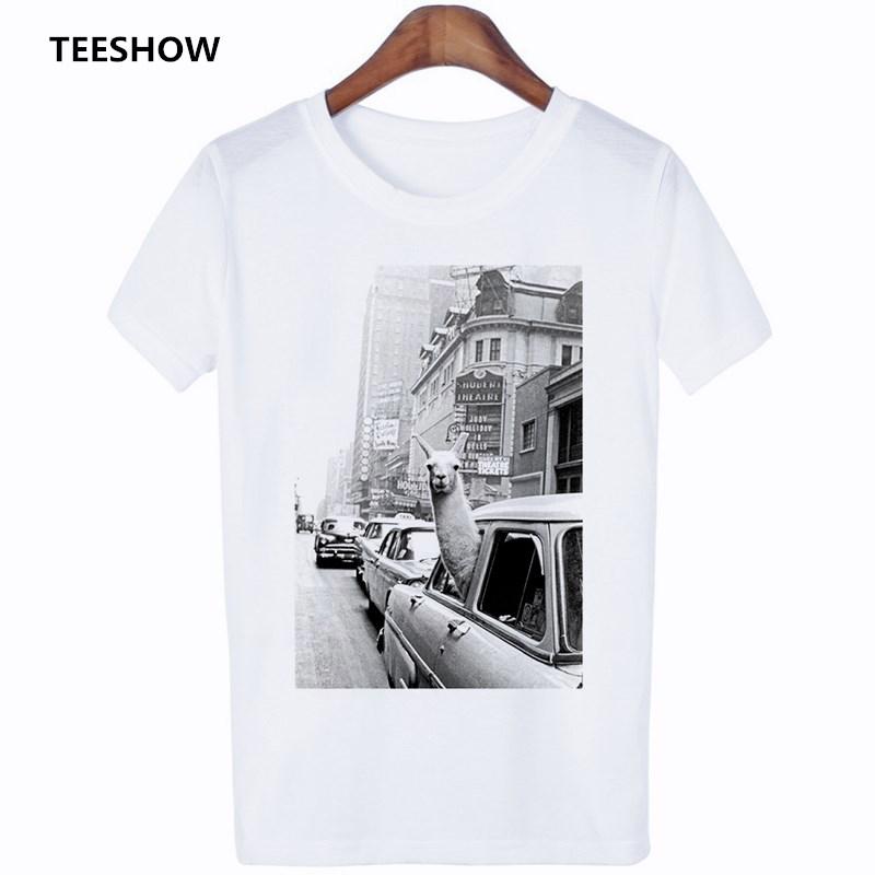 Camisas Mujer Fashion No Prob Llama Fun T Shirt Leisure Ropa Mujer Streetwear Tshirt Lovely Alpaca Female Summer Tshirt