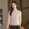 Women's Pure Wool High Neck Pullover: Warm Autumn/Winter Base Layer Long Sleeve Sweater
