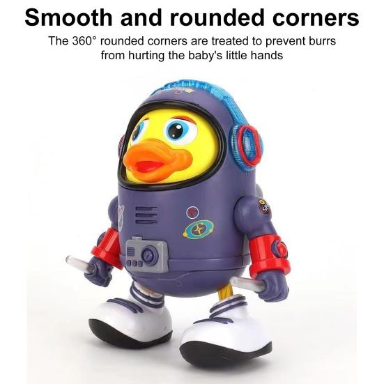 Electric Dancing Astronaut Duck Toy with LED Light Music Kids Walking Duck Toy Toddlers Boys Girls Interactive Educational Animal Musical Toy