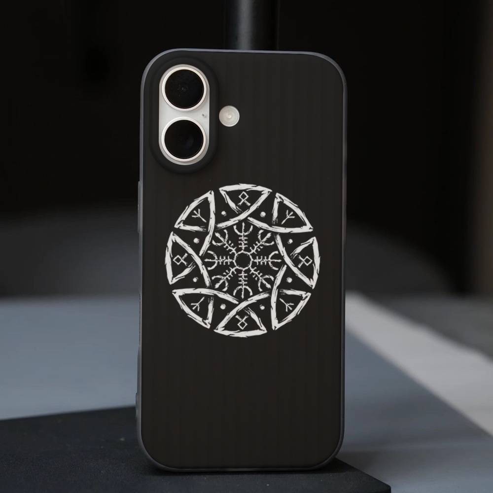 V-Viking Logo V-Vegvisir Luxury Phone Case For IPhone 17 Air 16 15 14 13 12 11 Pro Max Pro Plus Ripple Shockproof