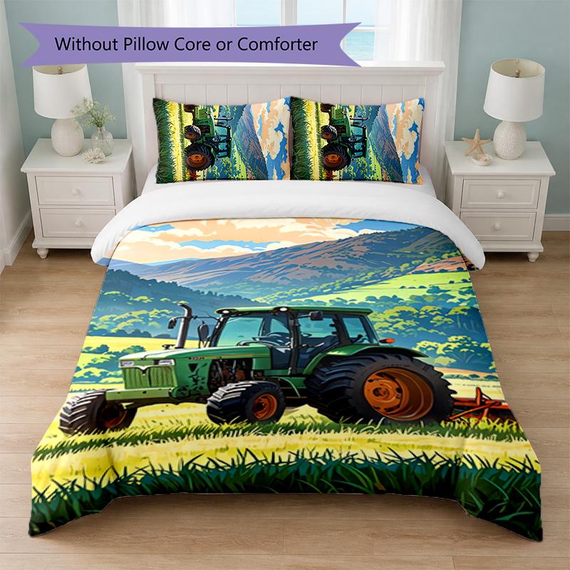 John Deere Print 3Pcs Duvet Cover Set 1 Duvet Cover and 2 Pillowcases Soft Bed Linen For Household Bedroom