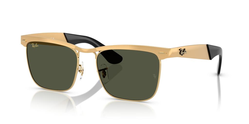 Ray-Ban Sunglasses Frame Color Sandblasted Legend Lens 56mm 0RB3875, (Front) Gold, Color Green,