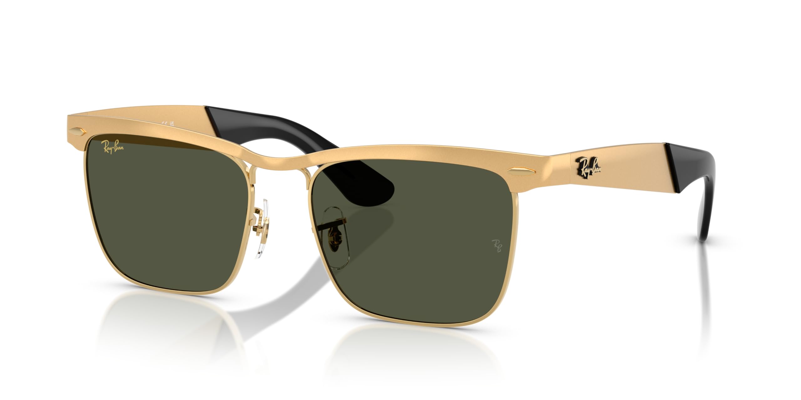 Sunglasses 0RB3875 WAYFARER DELUXE SANDBLASTED LEGEND GOLD GREEN 92763356 Polarized [Ray-Ban] (Gold/Green)
