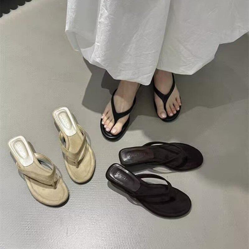 Fashion 2025 New Female Summer Round Toe Ladies Wedges Heeled Slippers Sandals Fashion Wedges Slippers Slides Shoes for Women Flip Flops