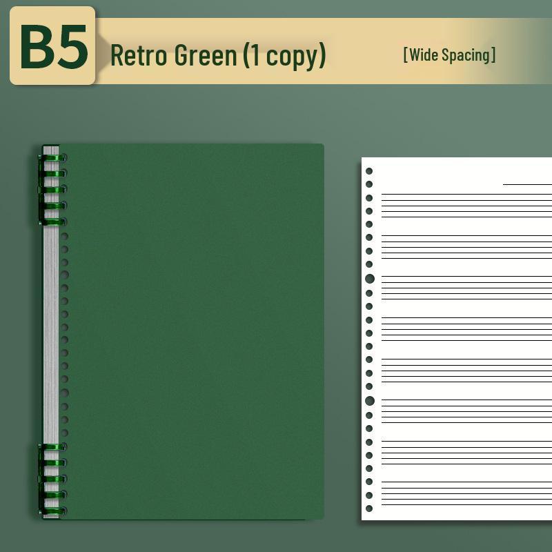 B5 Spiral-Bound Loose-Leaf Notebook: Five-Line Staff for Beginners, Students, and Children – Ideal for Piano Music Theory