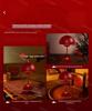 Red Festive Mushroom Table Lamp - Chinese Style Wedding Bedside Decor