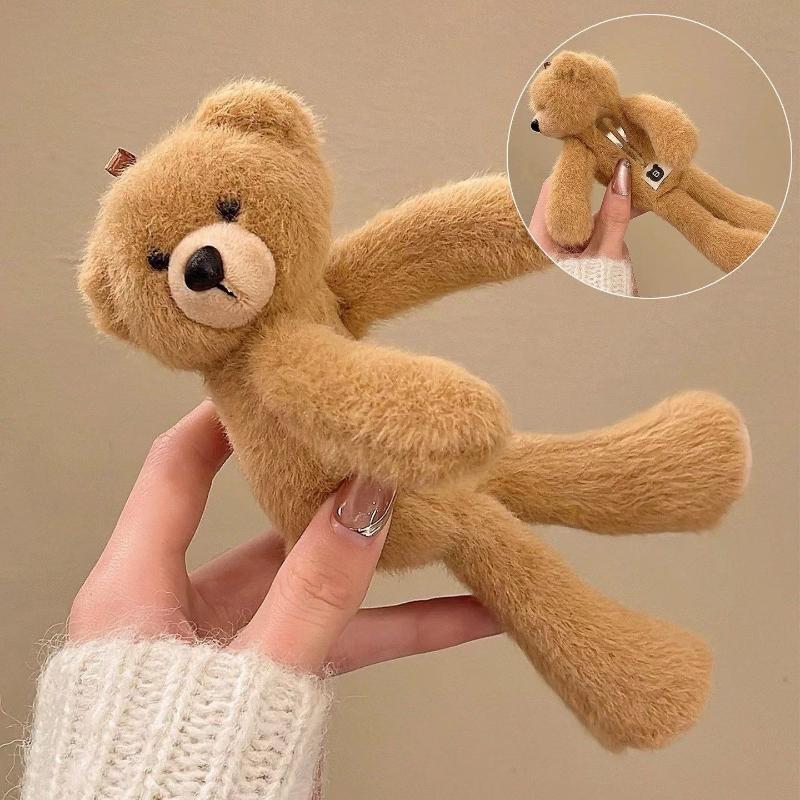 Zachte Pluche Beer Haarclip Haarband Zoet Cartoon Mode Haaraccessoire voor Vrouwen Yoga Sport Haarhouder