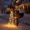 Traditional Xmas Lawn Stakes Christmas Bell Cascade Solar Yard Light for Decor Warm White Cascading Decorative Patio Lights Garden Stake Pathway