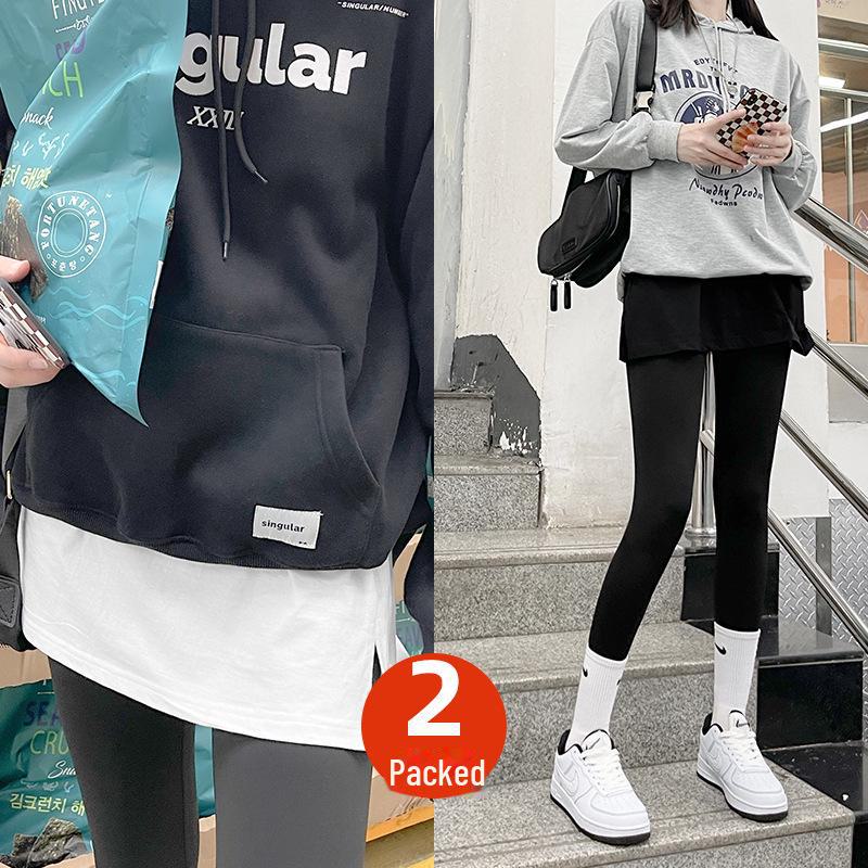 

Жіноча багатошарова спідниця з подолом із штучною двокомпонентною футболкою та светром L (recommended 80-110 jin)