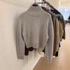 Women's French High-Neck Cashmere Sweater - Petite Autumn/Winter Temperament Base Layer