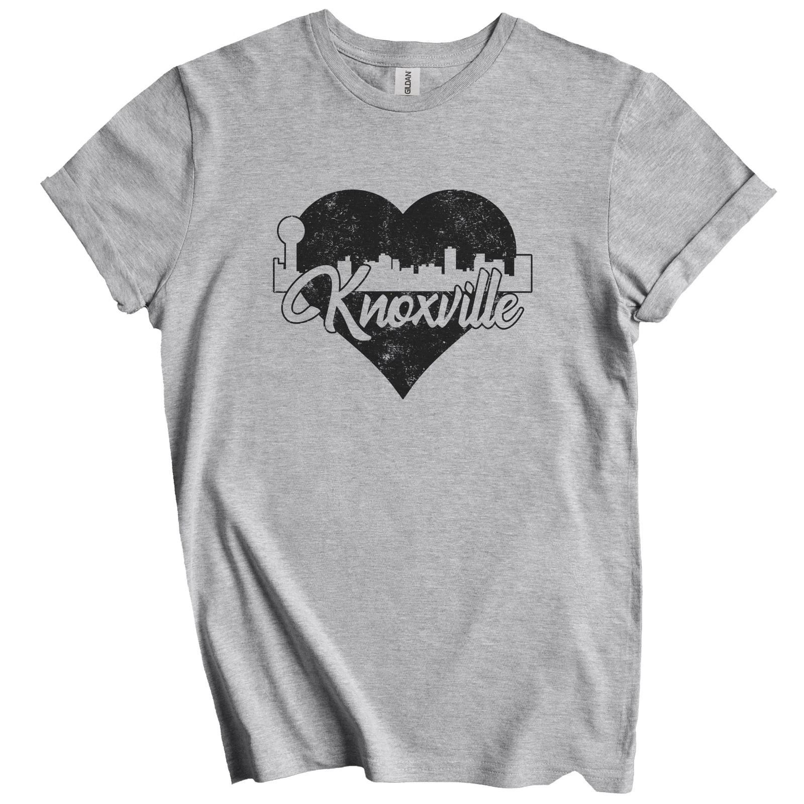 Retro Knoxville Tennessee Skyline Heart Distressed T-Shirt 4XL