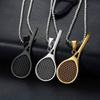 Titanium Steel Tennis Racket Pendant Necklace for Fitness Enthusiasts