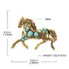 Broches de Cavalo de Luxo Acessíveis Versátil Vintage Animal Pins de Lapela Corsage de Roupa Acessórios de Joalheria Presentes de Ano Novo