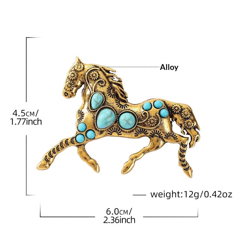 Broches de Cavalo de Luxo Acessíveis Versátil Vintage Animal Pins de Lapela Corsage de Roupa Acessórios de Joalheria Presentes de Ano Novo