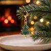 Oil Dripping Pendants 10/20/30Pcs Christmas Keychain Set, Golden Plated Alloy Enamel Keyring Pendant, Kit Santa Tree Reindeer for Holiday Bag