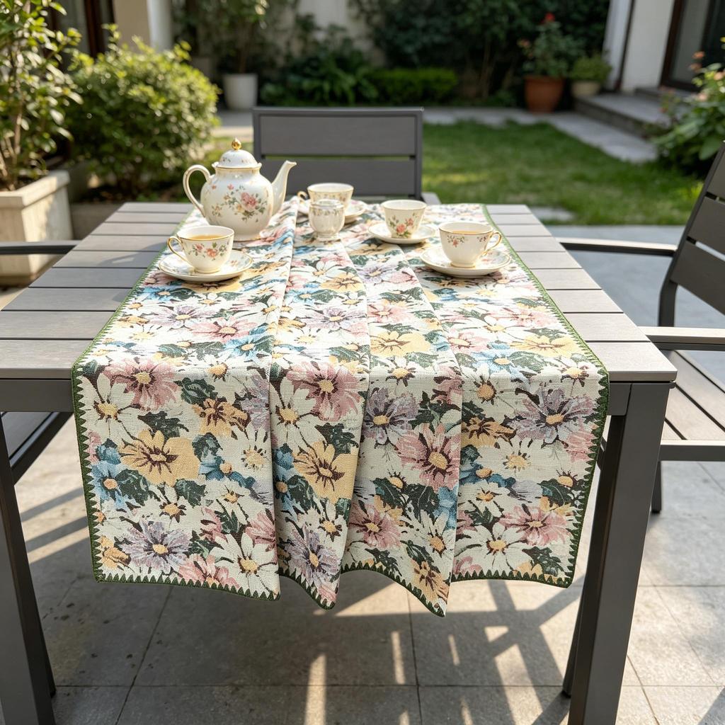 Festa di Natale Pranzo a Casa Cucina Rettangolare Cotone Lino Morbido Lavabile Tessuto Decorativo Tovaglia
