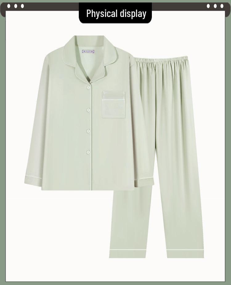 Women's Spring-Autumn Long Sleeve Cotton Pajama Set - Loose Fit, Plus Size, Outdoor-Ready Homewear.