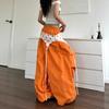 Vintage Orange Hip-hop Wide-leg Pants Women's Summer Dopamine New Loose Mopping Paratrooper Pants