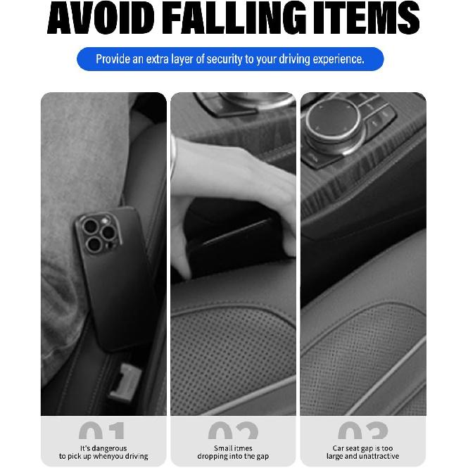 Car Seat Gap Filler, Seat Side Gap Filler With Organizer, 2 In1 Seat Crevice Blocker, Universal Fit Car SUV Truck Fill The Gap Between Seat & Console