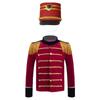 Boys Long Sleeve Tassels Shoulder Gold Braid Adorned Tops Hat Drum Trumpet Team Honor Guard Costume