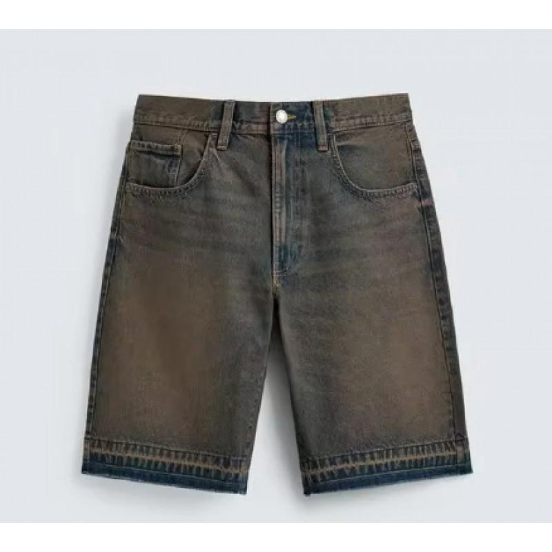 Mens Washed Distressed Straight Fit Denim Jeans Casual Streetwear Cotton