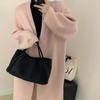Autumn Winter Women's Korean Style Mid-Length Knitted Cardigan Outer Wear Lazy Style High-End Slimming Loose Thickened Knitted Coat