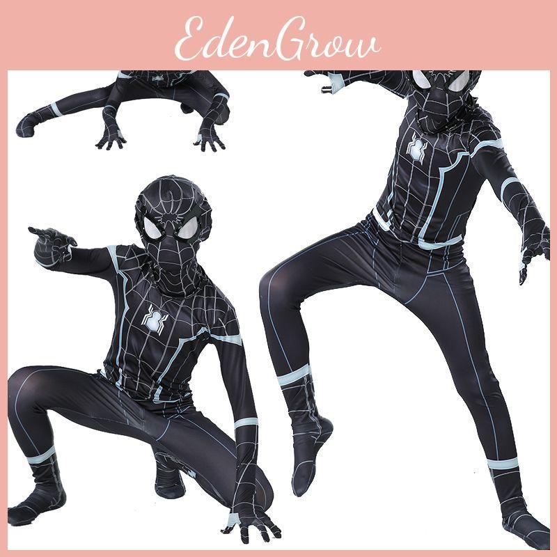 Atemberaubendes Schwarzes Spider-man Homecoming Cosplay-Kostüm mit atmungsaktivem Material für Kinder und Erwachsene
