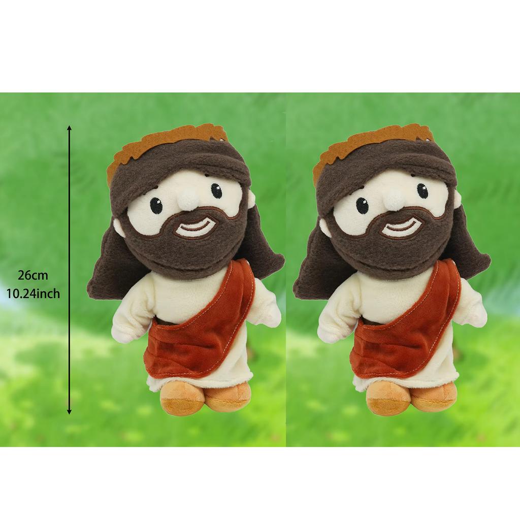New 26cm Bearded Plush Toy Soft Stuffed Doll Kawaii Cartoon Anime Jesus Plushies Birthday Gift Fun Doll