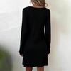 Ladies' Fashionable Casual Long Sleeved Pile Collar Comfortable Temperament Dress