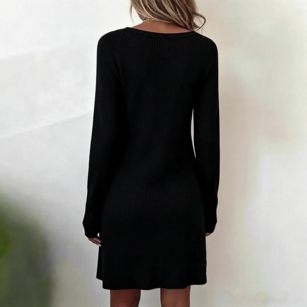 Ladies' Fashionable Casual Long Sleeved Pile Collar Comfortable Temperament Dress