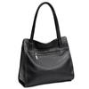 Fashion Women's High quality Genuine Cowhide Leather Large capacity Shoulder Handbag in black
