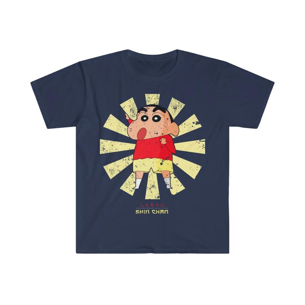 

MINISO Crayon Shin Chan Retro Japanese Men s women Short Sleeve Tee Oversized Y2k T-shirt Female Clothing Casual Streetwear Tee S