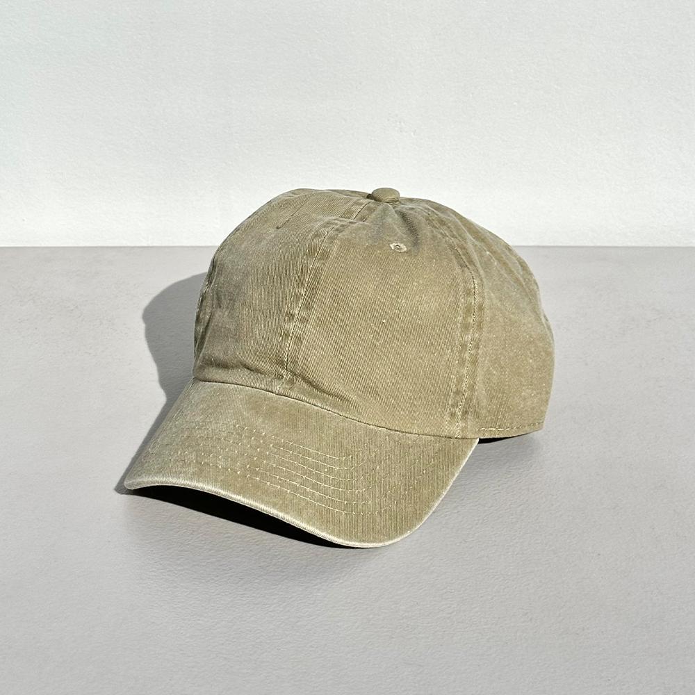 Nyuhaeteun Vintage Washed Ball Cap (Khaki)