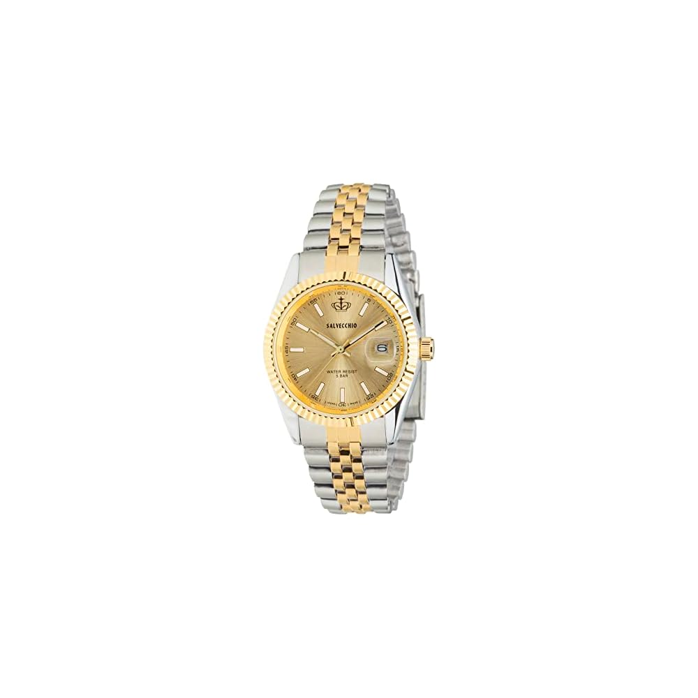 Crepha Analog Men s Waterproof Watch Metal Band Gold SV-AM269-CHT