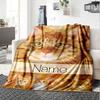 Orange Tabby Cat Design Home Customize Your Name Blankets Soft And Cozy Lightweight For Year Round Use Perfect For Picnics Sofa Office Bed Living Room