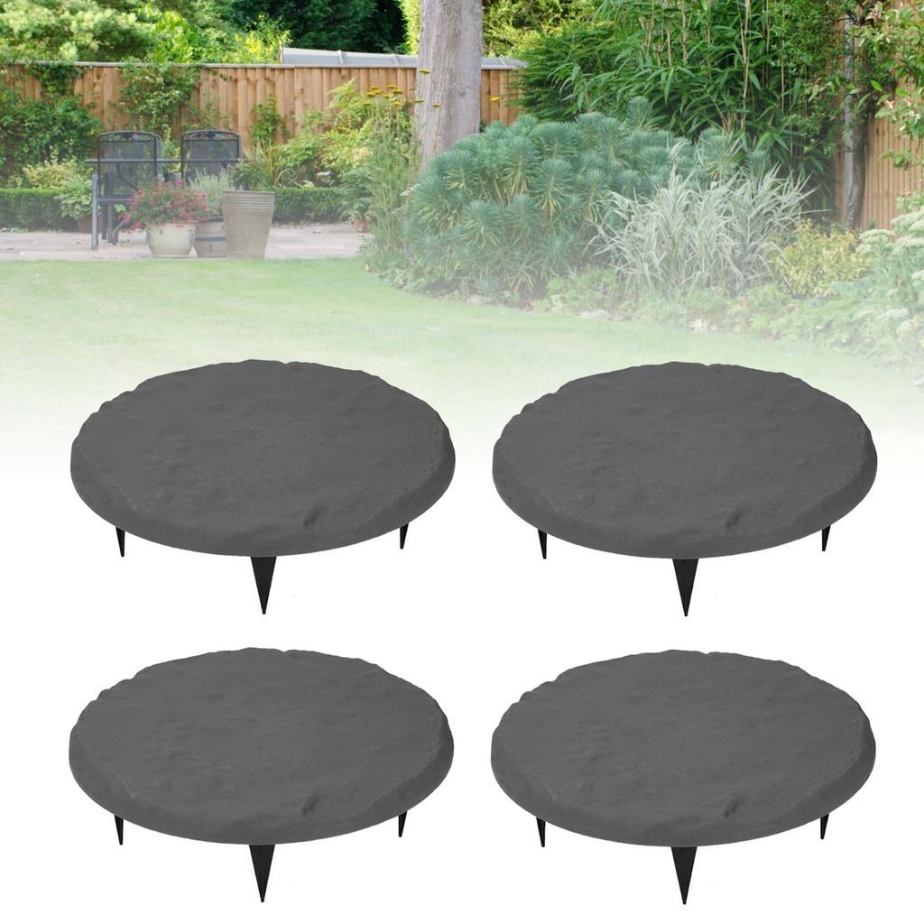 Outdoor Step Stones Decorative Polypropylene Resin Stepping Stones with Ground Stakes for Lawn Garden  Way