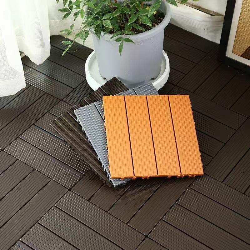 Outdoor Wood-Plastic Interlocking Flooring for Balconies, Terraces, and Courtyards