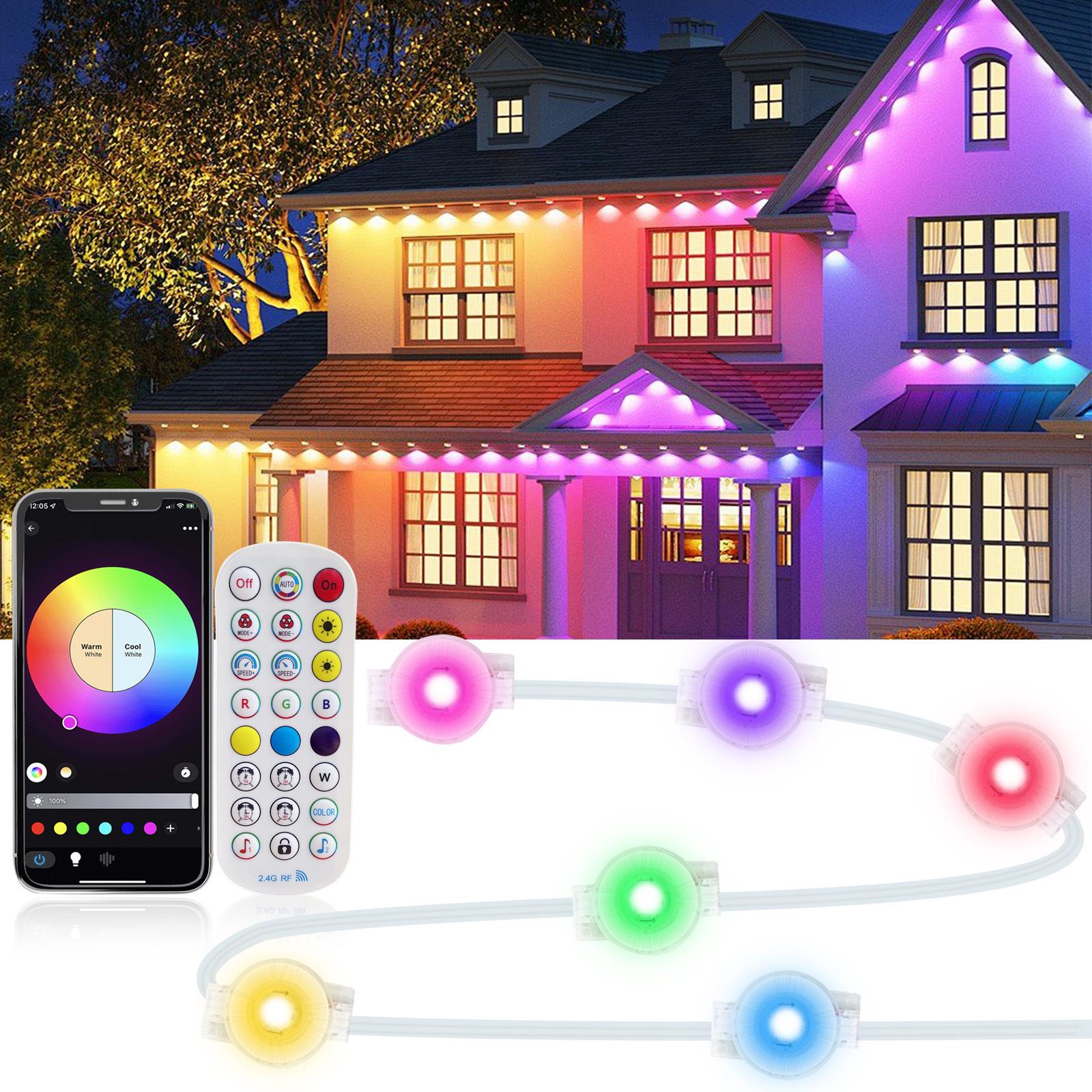 

Светодиодные водонепроницаемые уличные RGB гирлянды для карнизов - Красочная атмосфера, Хит продаж Integrated Power Controller Only