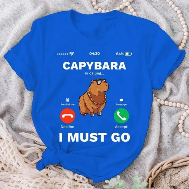 Kapybara volá tričká, vtipné tričko s motívom Capybara, hlodavce, milovníci zvierat, humorné tričko pre ženy a mužov, letné ležérne tričká s okrúhlym výstrihom a krátkym rukávom.