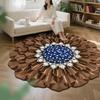 Yousheng Floor Mat Large Size Non-Slip Floral Plush Rug with 3D Visual Effect Easy Maintenance Floor Rug Living Room Bathroom Kitchen Decor