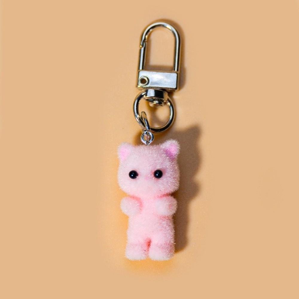 Bag Hanging Cat Keychain Creative Car Key Ring Handmade Plush Cat Pendant  Gifts