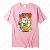 Lucky Cat Snapper Braise Tshirt Japanese Style Cute Kitten Funny Clothes Sushi Popular Trend Fashion Summer Cotton Short Sleev