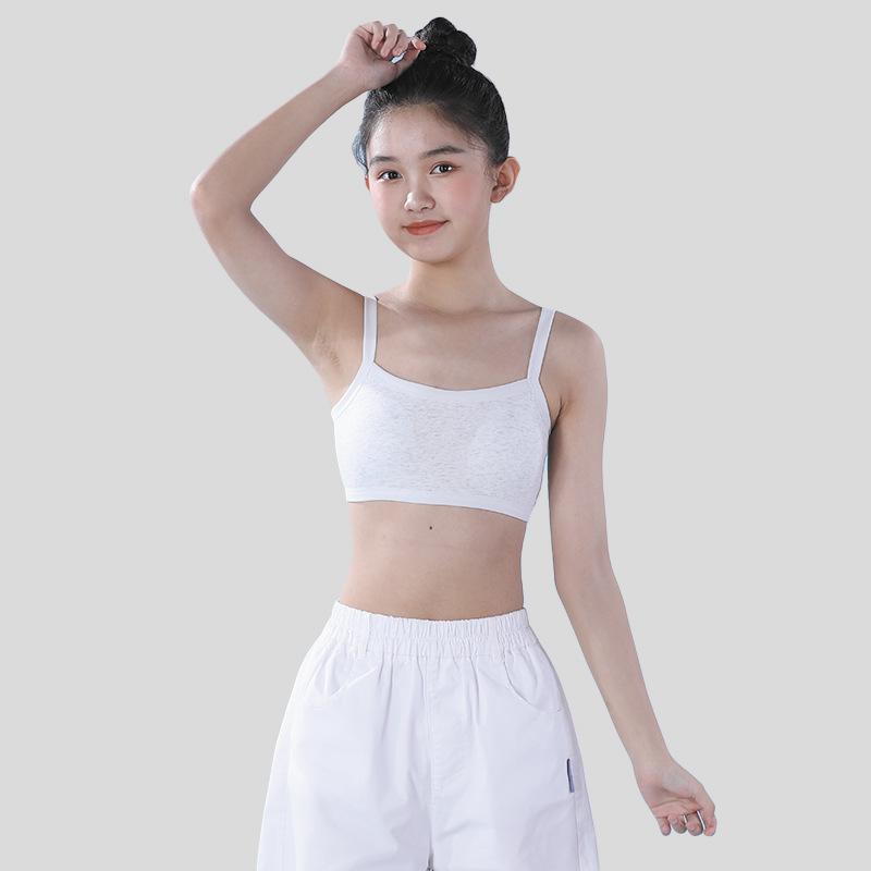 "Summer Cotton Underwear for Girls: Thin Bras & Tube Tops for Youthful Figures"