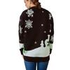 Christmas main picture cute snowman pattern round neck long sleeved knitted pullover sweater New Year sweater 3549 EMA