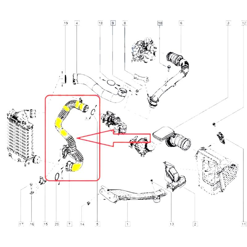 A03Z-14460HX40D Σωλήνας Αέρα Υπερπλήρωσης Turbo Σωλήνας Αέρα Turbo Για Nissan Qashqai Renault