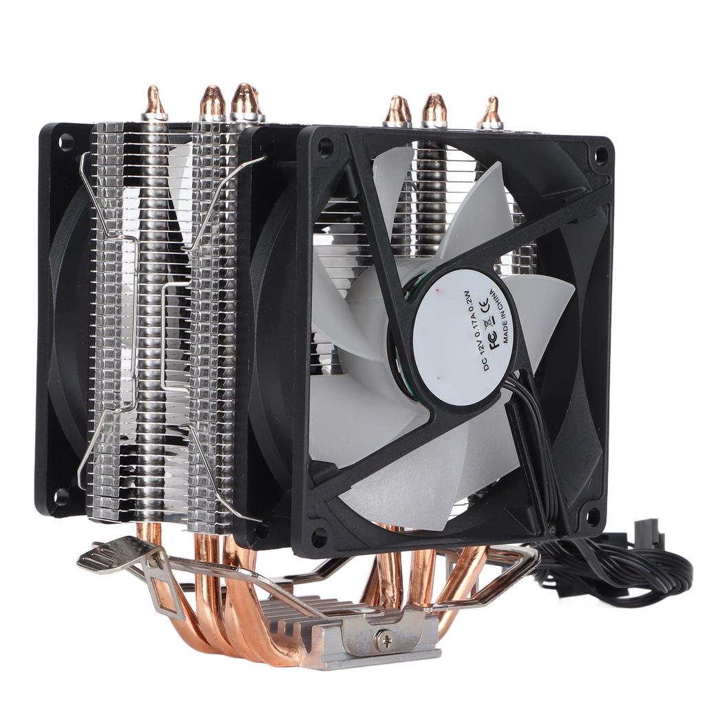 Computer Cpu Cooling Fans RGB 90mm 3pin 4 Heatpipes Noiseless Operation Plug and Play CPU FanDual Fan