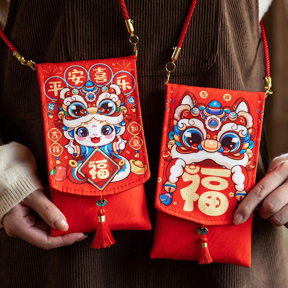 Chinese New Year Lucky Envelopes Traditional Money Packing Bag 2025 Snake Year Red Envelopes  Bonus